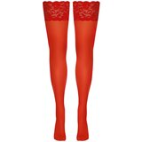 Cottelli Hold-up Stockings with 9cm Lace Trim 2520664 Red 4-L | Shoptok.si