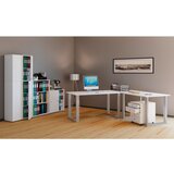 MID.YOU Kotna Pisalna Miza Lona, Bela, Srebrna | Shoptok.si