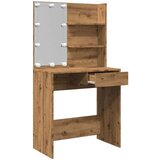 vidaXL Toaletni stol s LED-om Artisan hrast 74,5x40x141 cm | shoptok.hr