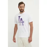 47 Brand Bombažna kratka majica MLB Los Angeles Dodgers moška, bela barva, BB012TEMECH618800WW