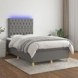 The Living Store Box spring postelja z vzmetnico LED temno siva 120x200 cm blago - Box Spring Postelja, (21515372) Cene