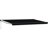 vidaXL Avtomatska retraktibilna tenda črna 500x300 cm, Zamenjava tkanine tende za okvir 5x3 m črna | Shoptok.si