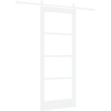  Klizna vrata 83 x 202 cm Masivna borovina i staklo Bijelo | shoptok.hr