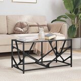  Stolić za kavu s crnom staklenom površinom 78,5x40x41 cm čelik | shoptok.hr