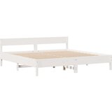 vidaXL Krevet s regalom z knjige bez madraca bijeli 180x200cm borovina | shoptok.hr
