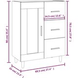  Komoda siva boja betona 69,5x34x90 cm od konstruiranog drva | shoptok.hr