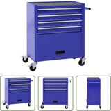 The Living Store Voziček za orodje s 4 predali iz jekla moder - Voziček Za Orodje, (21738137) | Shoptok.si