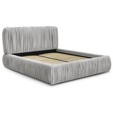 Bobochic Paris Sivi tapecirani bračni krevet s prostorom za odlaganje s podnicom 160x200 cm Blair – Cijene