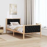  Okvir za krevet s uzglavljem Crna 90 x 190 cm tkanina | shoptok.hr
