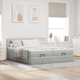 vidaXL Okvir kreveta s madracima svijetlosivi 180x200cm baršunasti | shoptok.hr