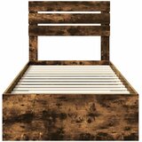  Krevetna konstrukcija Dimljeni hrast i srebrna 75 x 190 cm | shoptok.hr