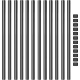 vidaXL Ograjni stebri 12 pcs Siva 100 cm Jeklo s prašnim premazom | Shoptok.si
