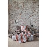 Mette Ditmer Denmark Opečnato oranžna/bež enojna posteljnina iz bombažnega satena 140x200 cm Diagonal – | Shoptok.si