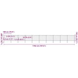  Vrtna ograda s obručem na vrhu Čelik 1781,5 x 150 cm Crna | shoptok.hr