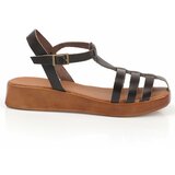 Capone Outfitters Women's Gladiator Band Wedge Heels Leather Sandals Cene