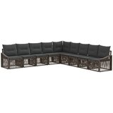 vidaXL Vrtna sedežna garnitura 9 pcs Siva poli ratan, (5000272625) | Shoptok.si