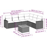  7-dijelni set vrtnih sofa od poliratana s jastucima crni | shoptok.hr