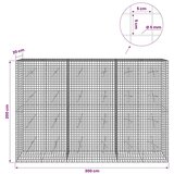  Gabion s žicom debljine 5 mm i mrežom 5x5 cm 300x20x200 cm - 20 cm 200 cm 300 cm | shoptok.hr