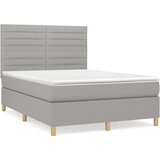  Box spring postelja z vzmetnico svetlo siva 140x200 cm blago, (20790658) | Shoptok.si