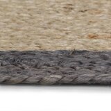  Ručno rađeni tepih od jute s tamnosivim rubom 90 cm | shoptok.hr