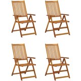 The Living Store Vrtni stoli 4 kosi z blazinami trden akacijev les - Vrtni Stol, (21461103) | Shoptok.si