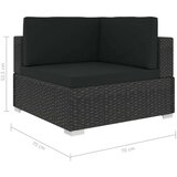  Vrtna sedežna garnitura 5-delna z blazinami poli ratan črna, (20597899) | Shoptok.si