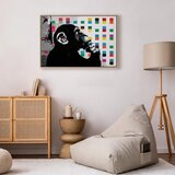  Slika - Banksy The Thinker Monkey 60x40 U prirodnom drvenom okviru | shoptok.hr