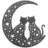 Signes Grimalt Kipci in figurice Stenska Dekoracija Mačke Luna Črna Črna | Shoptok.si