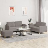  3-dijelni set sofa s jastucima smeđesivi od tkanine | shoptok.hr