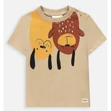 Coccodrillo Otroška bombažna majica bež barva