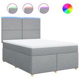 Maison Chic Box spring posteljni - Vzmetna postelja z vzmetnico svetlo siv 140x190 cm blago SL4498, (21900417) | Shoptok.si