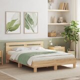 Furnova Posteljni okvir z vzglavjem in LED sonoma hrast 140x190 cm, (21938178) Cene