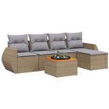  6-dijelni set vrtnih sofa s jastucima bež od poliratana | shoptok.hr