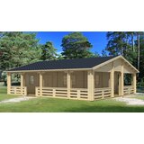 Male kuće Drvena kuća RIOPAS 1004 &amp;times; 887 cm sa &amp;scaron;indrom Slike
