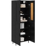  Visok predalnik 2 pcs Črna Orehovina Inženirski les in steklo, (5000107835) | Shoptok.si