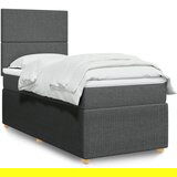 vidaXL Box spring postelja z vzmetnico temno siva 90x200 cm blago | Shoptok.si
