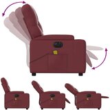 vidaXL Električni masažni naslonjač od umjetne kože crvena boja vina | shoptok.hr