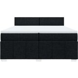 vidaXL Box spring postelja z vzmetnico črn 200x200 cm blago | Shoptok.si