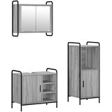  Set ormarića za kupaonicu 3 kom. Siva Sonoma 40 x 36 x 99,5 cm | shoptok.hr