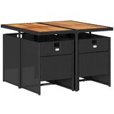  5-dijelni vrtni blagovaonski set s jastucima od poliratana crni | shoptok.hr