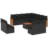  The Living Store Vrtna sedežna garnitura 12-delna z blazinami črn poli ratan - Vrtna Sedežna Garniture, (21459961) | Shoptok.si