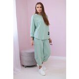 Kesi Włoski Cotton sweatshirt pants set dark mint | shoptok.hr