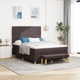 vidaXL Boxspring postelja z vzmetnico in klopjo temno rjava 160x200 cm tkanina, (22049528) | Shoptok.si
