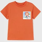 Mayoral Pamučna majica kratkih rukava za bebe boja: narančasta, s tiskom