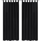  2 komada Crna Mikro-Satenska Zavjesa s tregerima 140 x 245 cm | shoptok.hr