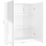  Kupaonski ormarić s ogledalom 60x15x75 cm MDF sjajni bijeli | shoptok.hr