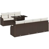  8-dijelni set vrtne sofe s jastučićima smeđa Poli ratan 2-sjedna vrtna sofa s jastučićima smeđa Poli ratan | shoptok.hr