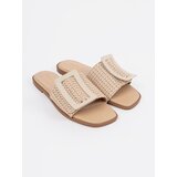 GOODIN Tweed slippers on a flat sole beige | Shoptok.si