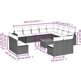  13-dijelni set vrtnih sofa s jastucima poliratan Bež | shoptok.hr