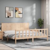 vidaXL Posteljni okvir z vzglavjem 200x200 cm trden les Cene